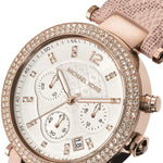 Michael Kors Women's Parker Stainless Steel Quartz Watch with PVC Strap, Pink, 20 (Model: MK6935)
