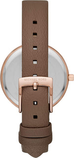Michael Kors Women's Maci Three-Hand Truffle Leather Watch