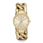Michael Kors Women's Lady Nini Quartz Watch with Stainless Steel Strap, Gold, 18 (Model: MK3235)