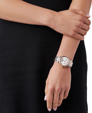 Michael Kors Women's Abbey Quartz Watch with Stainless Steel Strap, Two-Tone, 16 (Model: MK4616)