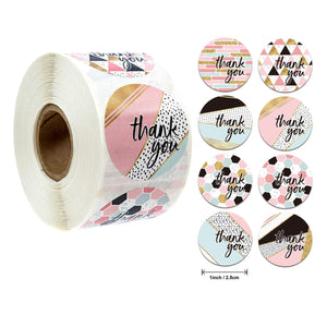 500pcs Party Round Thank You Stickers Envelope Seal Labels Gift Packaging decor Birthday Party Scrapbooking Stationery Sticker