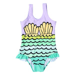 Flamingo Print Kids Girls One Piece Swimwear Swimsuit 2022 Falbala Girl Monokini Children Baby Swimming Suit Beachwear XA017
