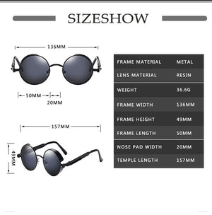 2022 Retro Steampunk Sunglasses Men Women Luxury Brand  Vintage Round Sun Glasses Metal Glasses Fashion Driving Goggle UV400