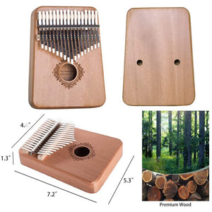 17 key kalimba thumb piano Mahogany Musical Instrument Beginner african kalimba With Accessory instructions tuning hammer