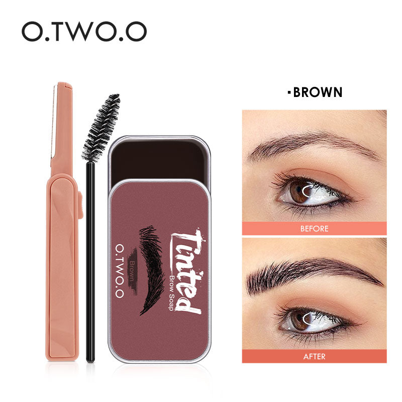 O.TWO.O Eyebrow Gel Wax Brow Soap 4 Color Tint Eyebrow Enhancer Natural Makeup Soap Brow Sculpt Lift Make-up for Women