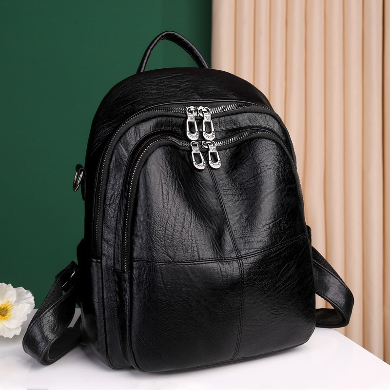 High Quality Youth PU Leather Backpacks For Teenage Girls Female School Bag Hot Sale Backpacks 2021 New Fashion Woman Backpack