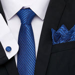 Men`s Tie Silk Red Plaid print Jacquard Woven Tie + Hanky + Cufflinks Sets For Formal Wedding Business Party Free Postage