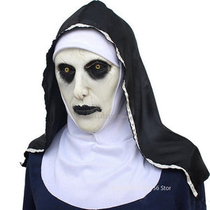 Halloween Scary Nun Mask Horror Rubber Mask Cosplay Mascarillas Valak Face Masques Headpiece Christmas Carnival Party Prop