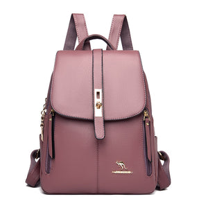 Winter 2021 Women Leather Backpacks Fashion Shoulder Bags Female Backpack Ladies Travel Backpack Mochilas School Bags For Girls