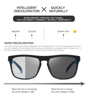 HOOLDW Men Photochromic Sunglasses Male Polarized Driving Sun glasses Women Sports Goggles Change Color Glasses Eyewear UV400