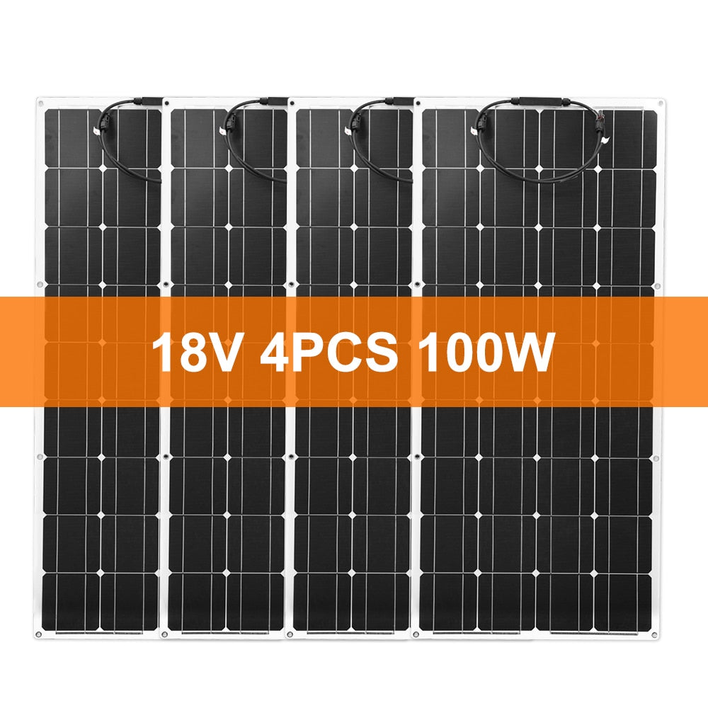 Dokio 18V/16V 100W 200W Flexible Monocrystalline Solar Panel Charge 12V Battery For Car/Boat/ Home Waterproof Solar Panel China