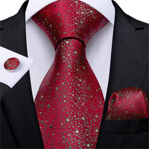 New Design Wedding Men Tie Red  Solid Striped Paisley Neckties For Men Business Dropshipping DiBanGu Hanky Cufflinks Tie Set