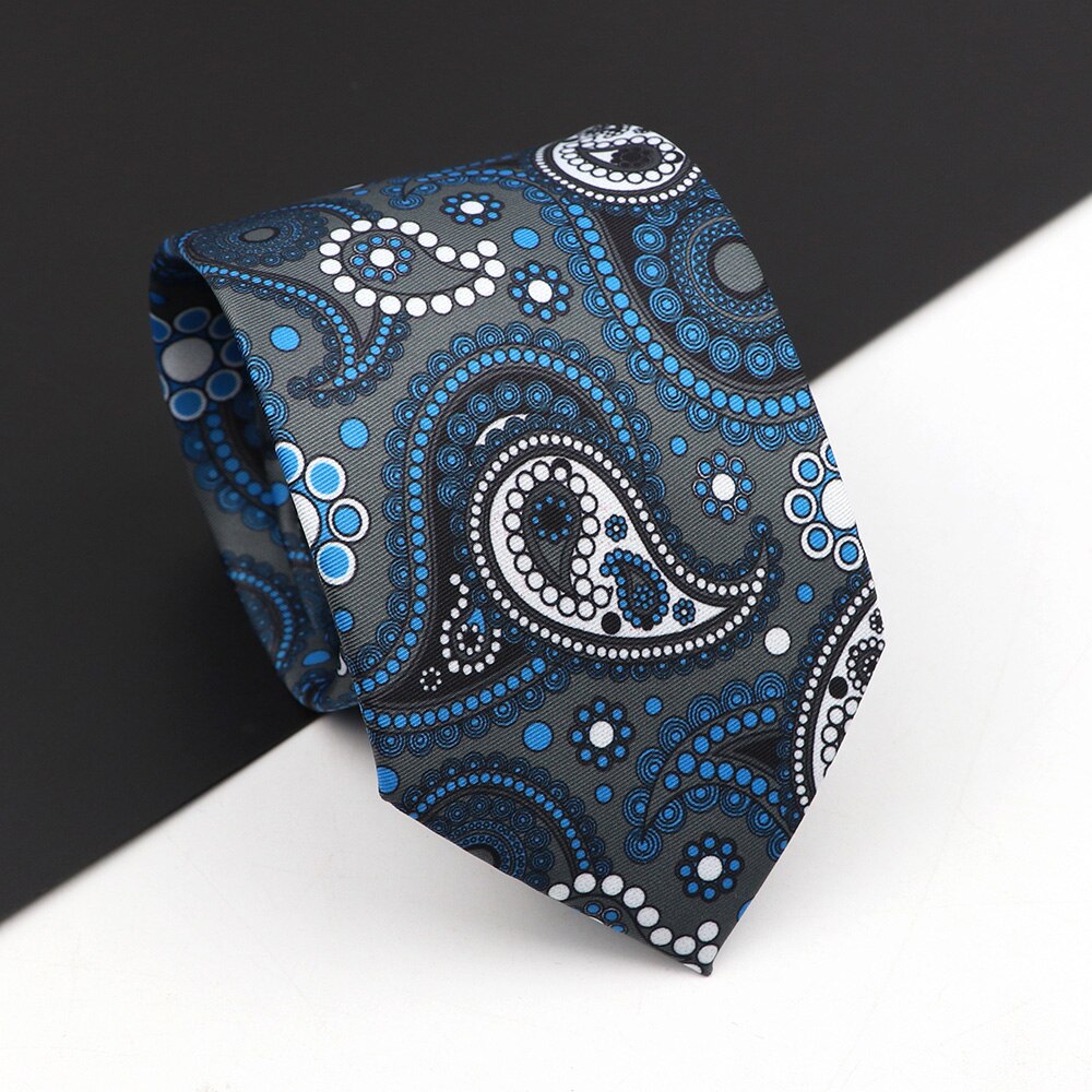 Novelty Ties Men&#39;s Formal 7cm Soft Silk Necktie Paisley Floral Dots Business Wedding Neck Tie Gravatas Daily Wear Accessory Gift