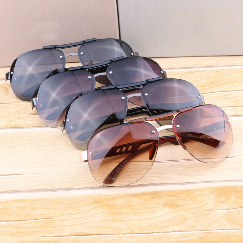 Classic Gradient Lens Sunglasses Men Women Luxury Driving Pilot Sunglasses Fashion Rimless Sun Glasses Female Male Eyewear UV400