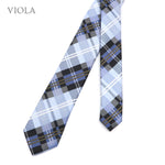 Classic Jacquard Plaid Striped Necktie 6cm Polyester Blue Male Slim Tie Skinny Tuxedo Suit Shirt Cravat Gift For Men Accessory