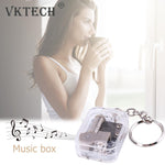Kids 18 Tones DIY Music Box Movement Keychain Toys Baby Handy Crank Musical Instrument Toy for Baby Birthday Gifts