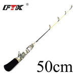 FISH KING Winter Ice Fly Fishing Rod 50/75 CM 2 Sections Fishing Rods With Fishing Wheel Reel  I Gear Tackle