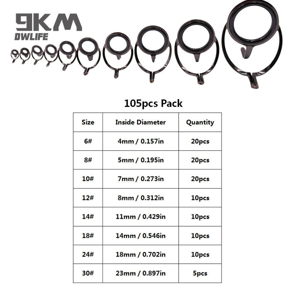 Fishing Rod Guide 50~120Pcs Stainless Steel Ceramics Rings Rod Repair Kit Spinning Casting Mixed Size Replacement Accessories