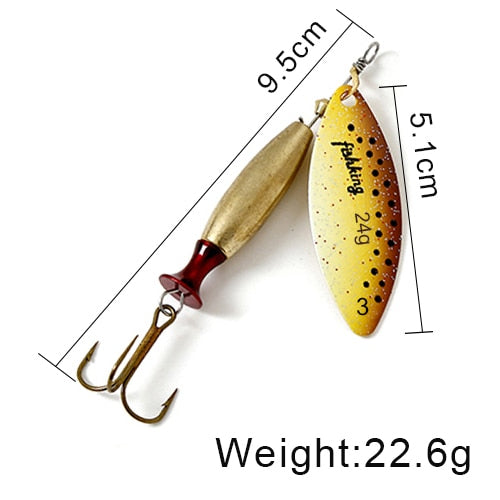 FISH KING Spinner Lure Bait Long Cast 18g 24g Spoon Lures pike Metal Fishing Lure Bass Hard Bait With Hooks