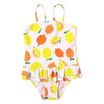 Flamingo Print Kids Girls One Piece Swimwear Swimsuit 2022 Falbala Girl Monokini Children Baby Swimming Suit Beachwear XA017