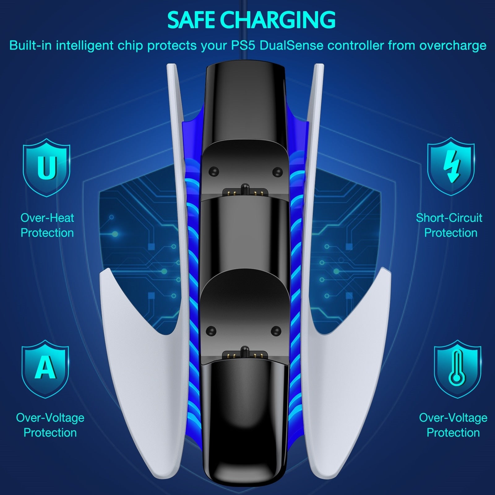 Dual Fast Charger For PS5 Controller 5V/3A Type-C Charging Cradle Station For Playstation 5 Controller Charger Gamepad Accessory