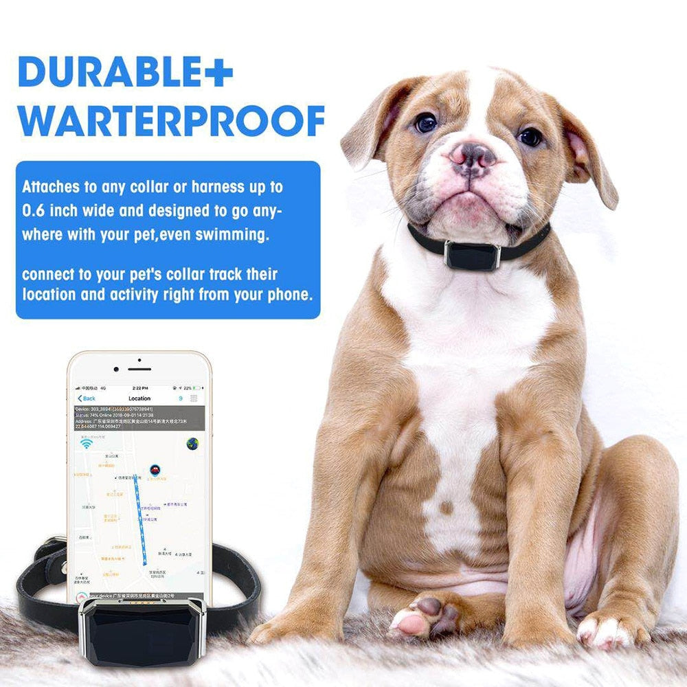 Smart Pet GPS Tracking Collar Practical Anti-Lost Waterproof Tracer Waterproof Puppy Dog Mini Tracking Pet Cat Dog Puppy Collar
