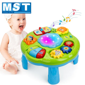 Infants Musical Instrument Learning Table Baby Toys Animals Piano Early Educational Study Activity Center Music Game For Kids