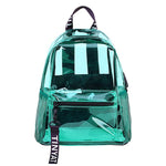 Women Transparent PVC Backpack Travel School Bookbag Daypack Rucksack for Teenager Girls