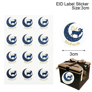 60/120pcs Ramadan EID Mubarak Decorations Paper Sticker Gift Lable Seal Sticker Islamic Muslim Eid al-fitr Decoration Supplies