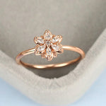 ZHOUYANG Crystal Flower Finger Rings For Women Elegant Fresh Style Zircon 3 Color Wedding Engagement Gift Fashion Jewelry R080