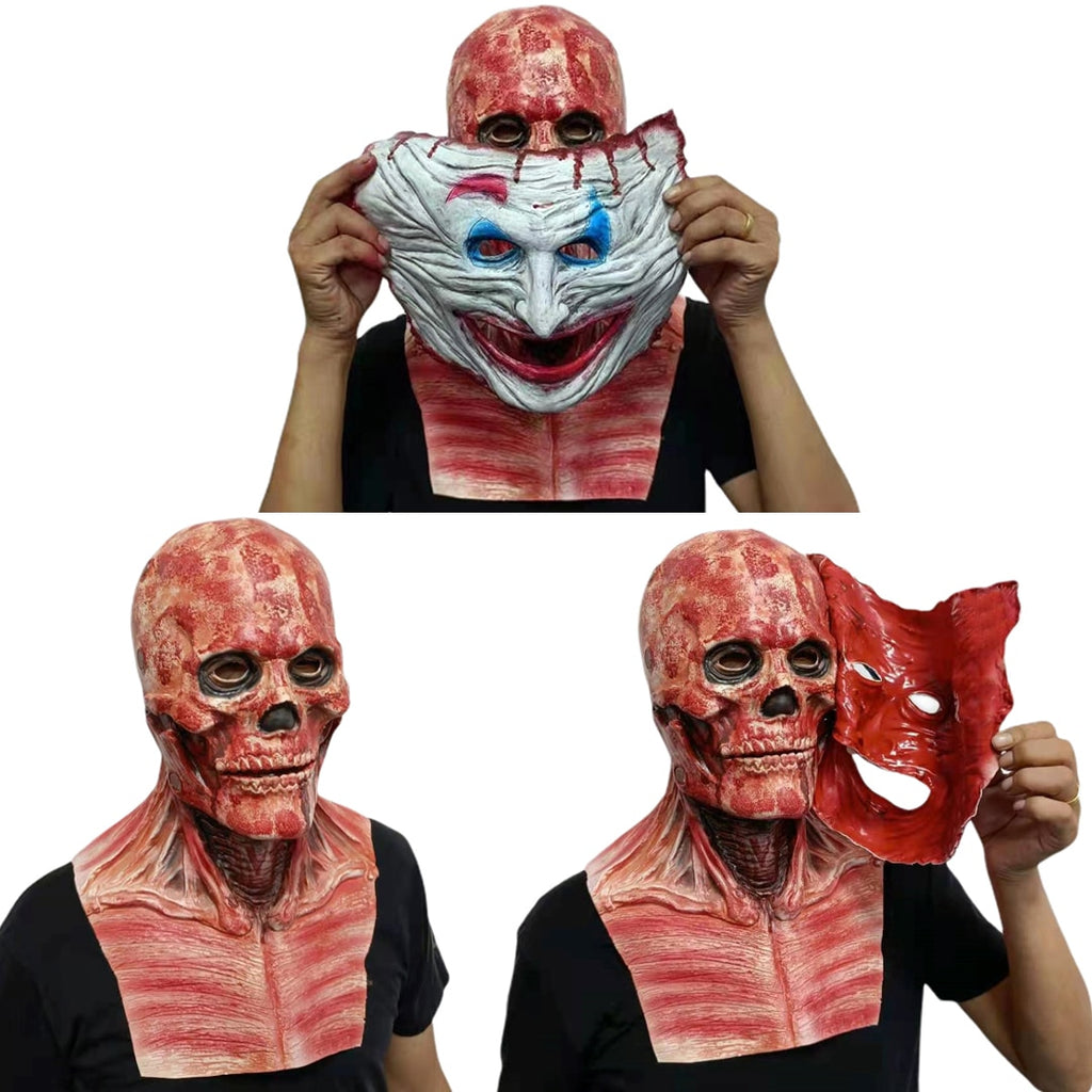 Horror Halloween Mask Adult Smile Demon Horror Ghost Mask Creepy Evil Mask Halloween demon mask Costume Party Dual Cosplay