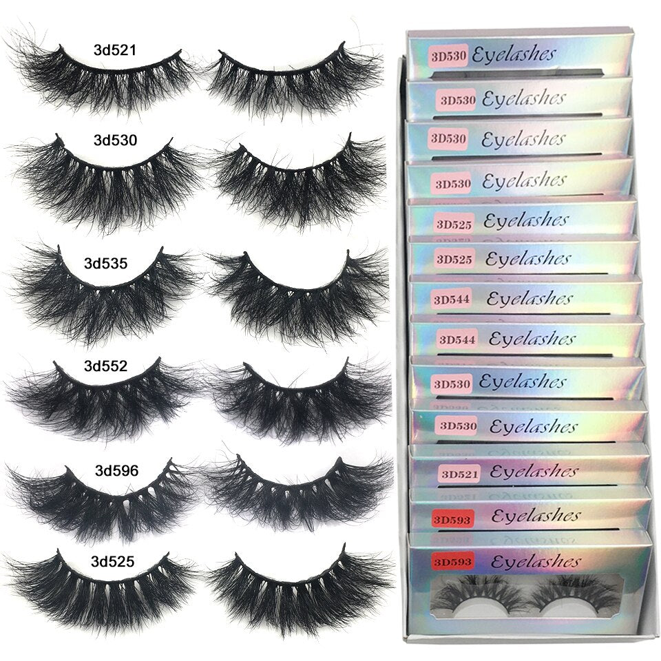 RED SIREN Fluffy Mink Lashes Short Messy Wispy Natural Eyelashes 10mm-18mm Hamdmade Real 3D Mink Eyelashes Makeup False Lashes
