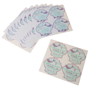 40pcs/pack Party Favors Mermaid Party  Birthday Party Decorations Thank You Sea Shell Label Mermaid Sticker