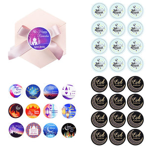 60/120pcs Ramadan EID Mubarak Decorations Paper Sticker Gift Lable Seal Sticker Islamic Muslim Eid al-fitr Decoration Supplies