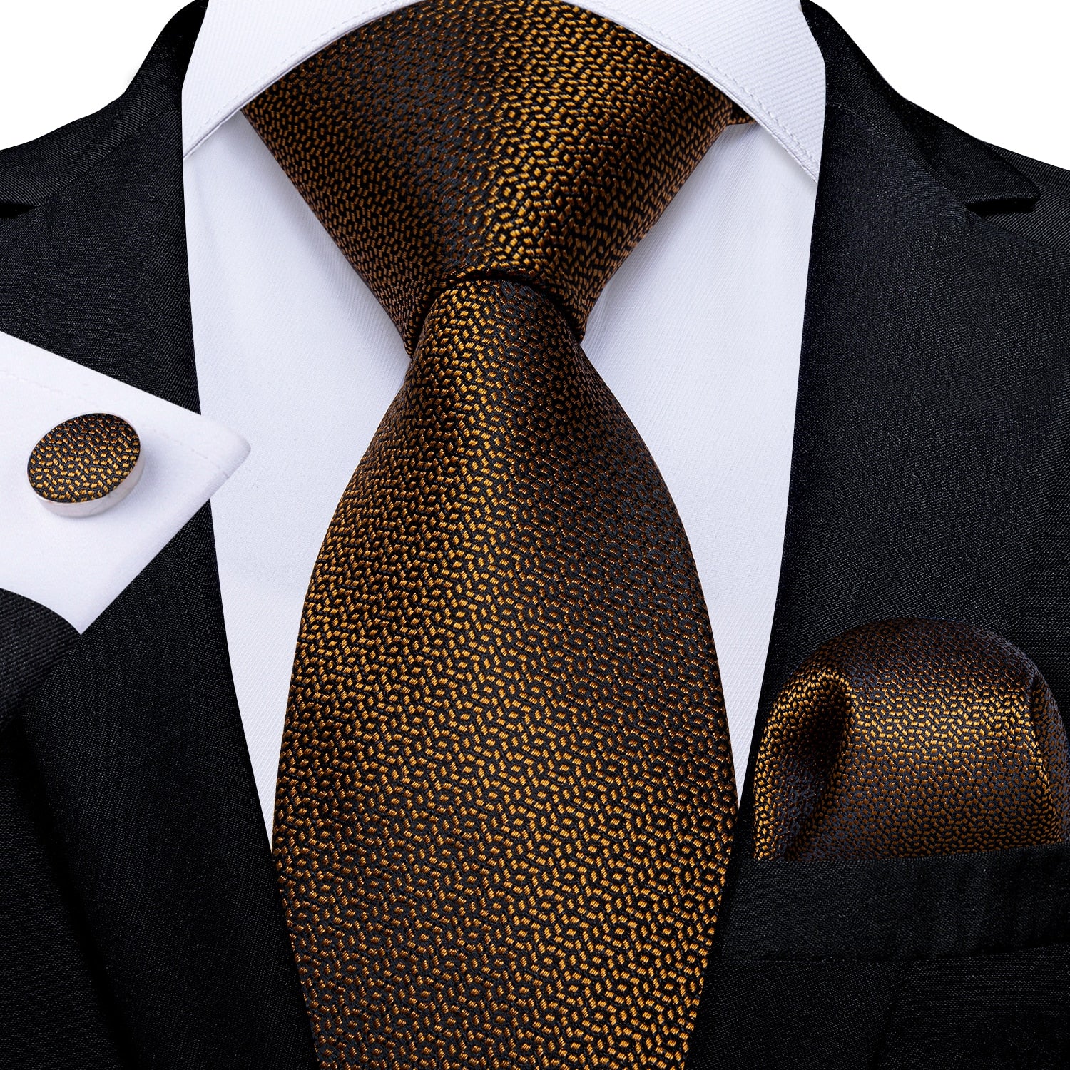 DiBanGu Men Tie Solid Pink Color Formal Wedding Necktie Silk Jacquard Woven Tie Handkerchief Cufflinks For Men Business Suit