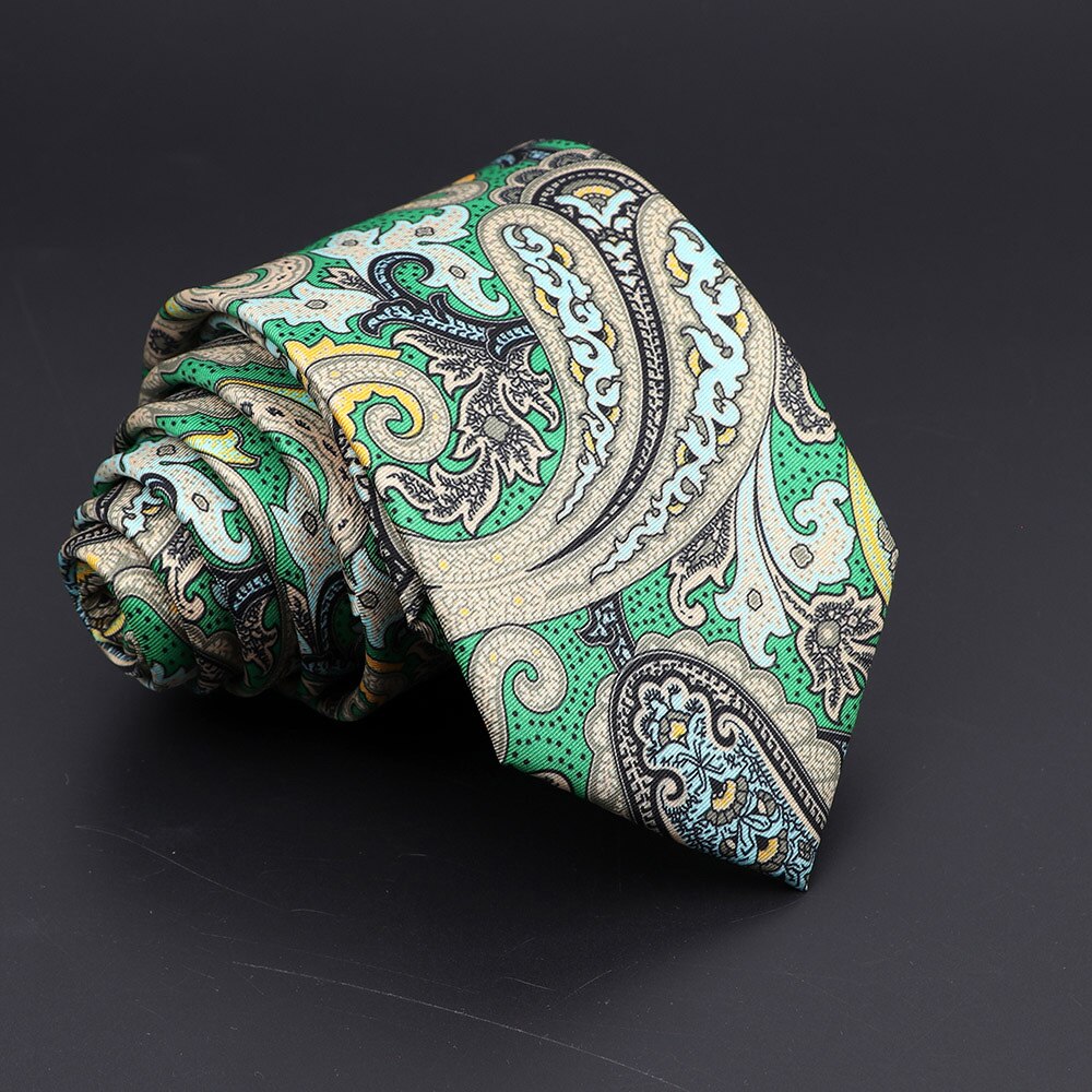 Novelty Ties Men&#39;s Formal 7cm Soft Silk Necktie Paisley Floral Dots Business Wedding Neck Tie Gravatas Daily Wear Accessory Gift