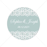 Lace Linen Style Paper Stickers Customize Wedding Decor Stickers Labels Personalized Name Bridal Shower Baptism Party Decor