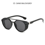 HOOBAN Classic Steampunk Sunglasses Men Fashion Round Glasses For Male Vintage Brand Designer Eyeglasses Shade Outdoor UV400