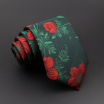 Novelty Men's Floral Tie Feather Red Blue Green Ties Leisure Business Daily Wear Wedding Party Dress Male Necktie Cravat Gift