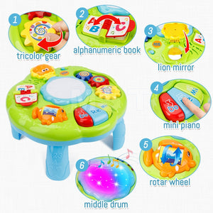 Infants Musical Instrument Learning Table Baby Toys Animals Piano Early Educational Study Activity Center Music Game For Kids