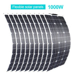 Flexible Solar Panel 100w 200w 300w 400w 500w 600w 1000w for RV Boat Car Home 12V 24V Battery Charger