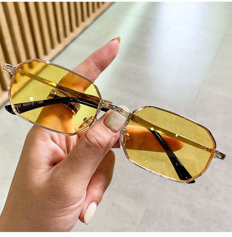 Narrow Men&#39;s Sunglasses Fashion Rectangle Women metal Luxury Brand Sun glasses 2021 Classic Oculos Masculino Glasses UV400