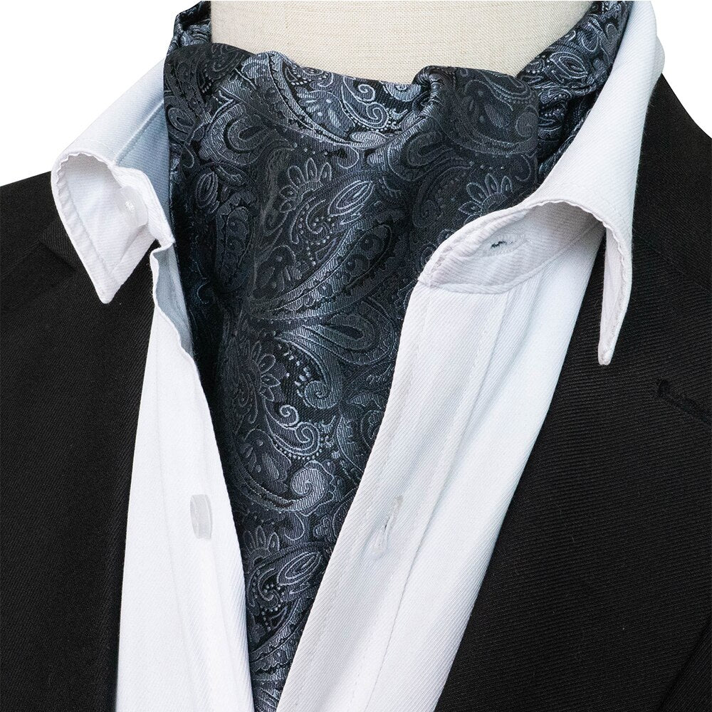 JEMYGINS Fashion Brand Men Tie Paisley style Cravat Ascot Self British style Gentleman Polyester Silk NeckTies Wedding Party
