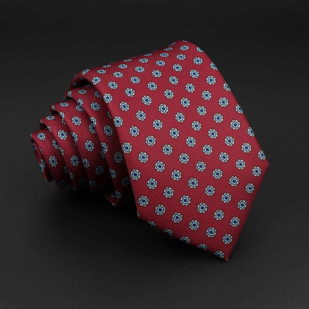Novelty Ties Men&#39;s Formal 7cm Soft Silk Necktie Paisley Floral Dots Business Wedding Neck Tie Gravatas Daily Wear Accessory Gift