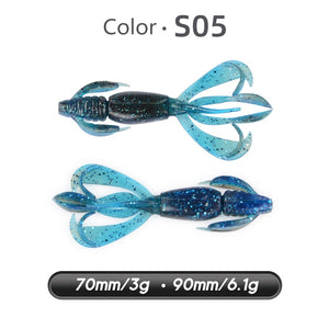 MEREDITH Crazy Flapper Fishing Lures 70mm 90mm Soft Lure Fishing Lures Soft Silicone Baits Shrimp Bass Peche Gear Fishing Tackle