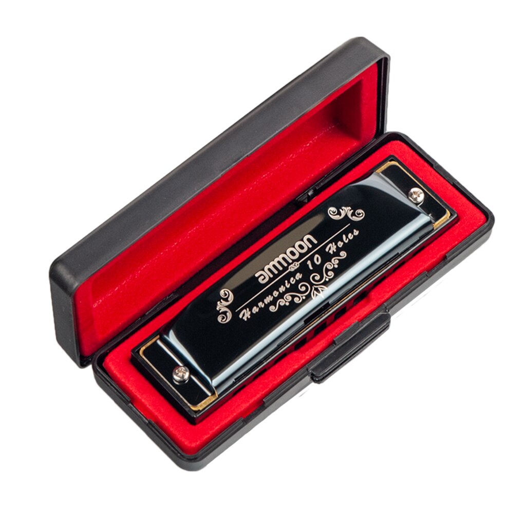 ammoon 10 Holes 20 Tones Blues Harmonica Mouth Organ Key of C with Storage Case for Kids Beginners Students Musical Gift