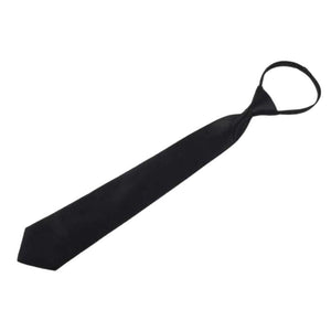 Black Clip On Men Tie Security Ties For Men Women Tie Necktie Matte Black Black Unisex Clothing Tie Steward Doorman Funeral