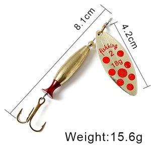 FISH KING Spinner Lure Bait Long Cast 18g 24g Spoon Lures pike Metal Fishing Lure Bass Hard Bait With Hooks