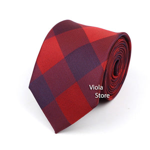 Classic Plaid Polyester Necktie 7cm Fashion Young Male Office Tie Party Daily Casual Suit Striped Cravat Top Men Gift Accessory