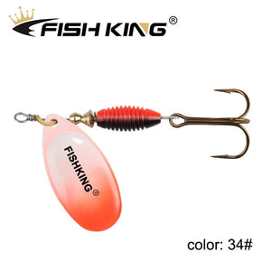 FISH KING New Metal Fishing Lure 4g 4.8g 7g 10g 14g Spinner Bait High Quality Hard Baits Treble Hook Fishing Tackle For Pike